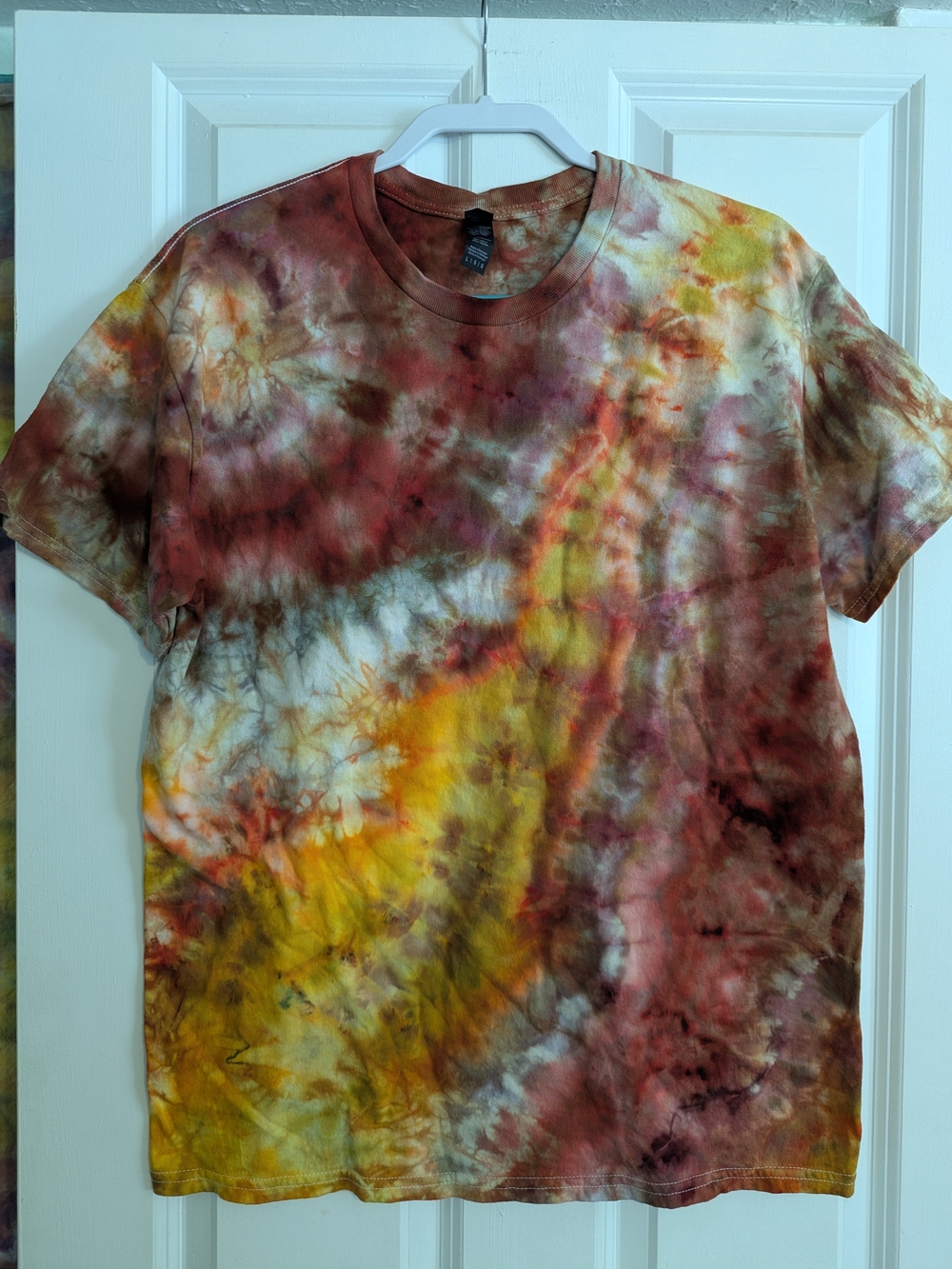 Fall Color Tie-Dye Short Sleeve Crewneck Shirt